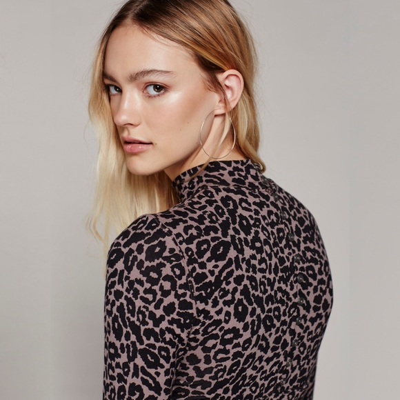 Free People Animal Print Long Sleeve Top - Picture 6 of 12